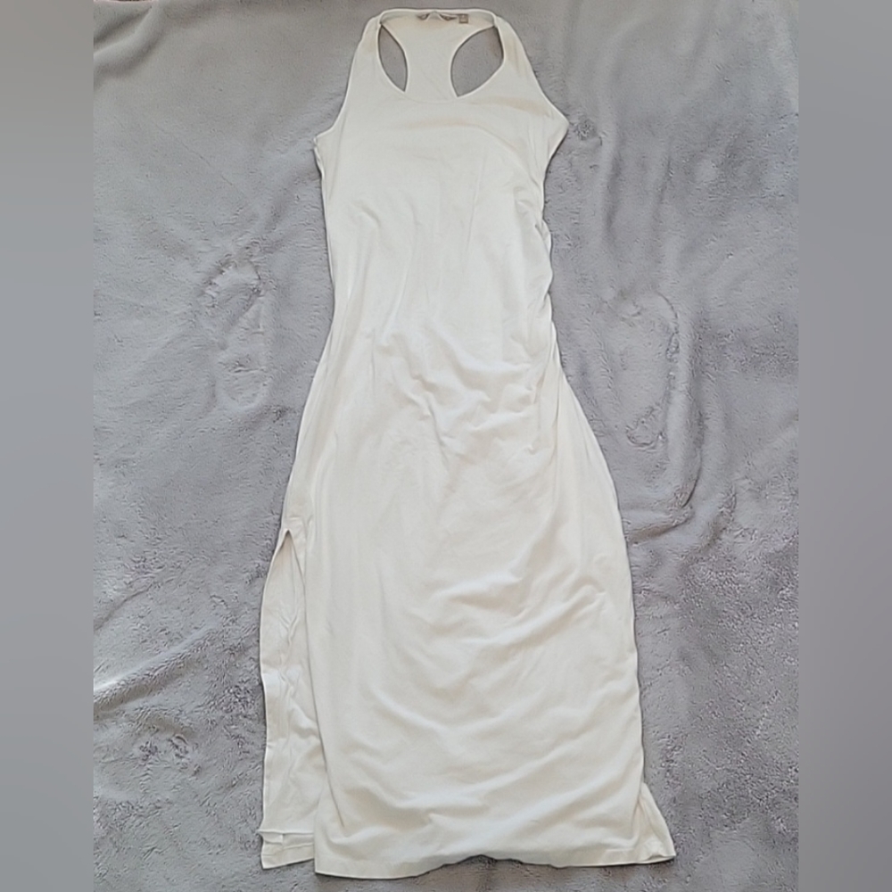 Athleta Small White Playa Racerback Ruched Maxi Dress